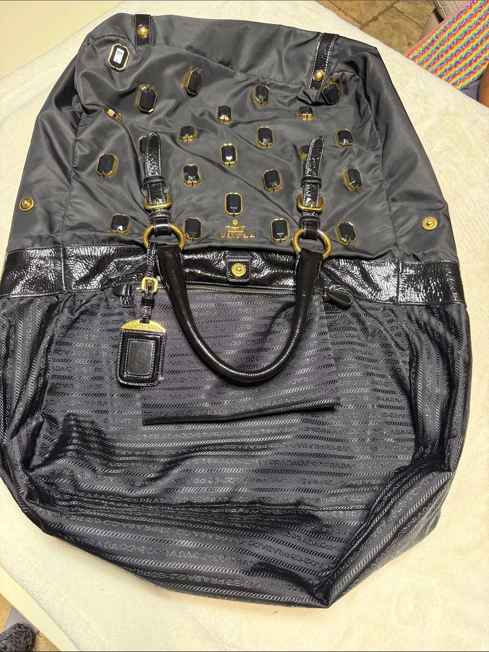 Prada Tessuto Pietre Tote GORGEOUS in Great Pre-Loved Shape See all pics 🙏
